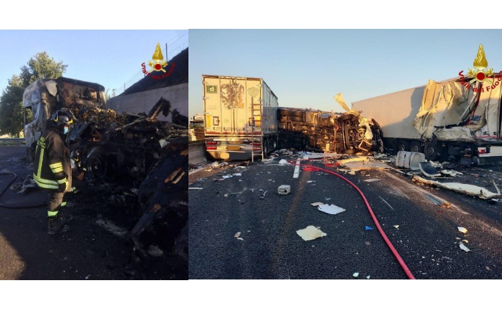 Tir in fiamme in A14, lunghe code e incidente tra un’auto e tre mezzi ...